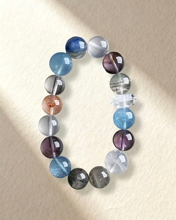 Clear Quartz Aquamarine Amethyst Bracelet