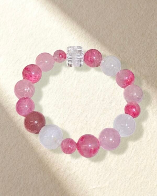White Phantom Quartz and Rose Quartz Bracelet