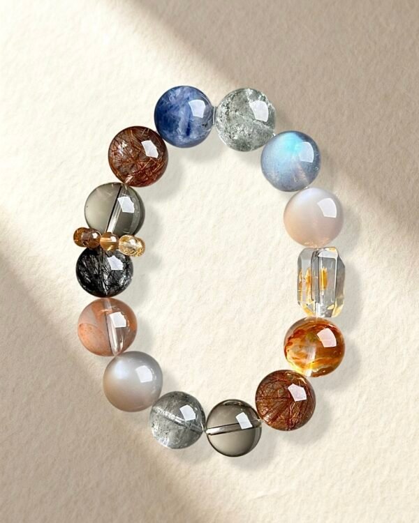 Natural Hematoid Quartz Rutilated Quartz Bracelet