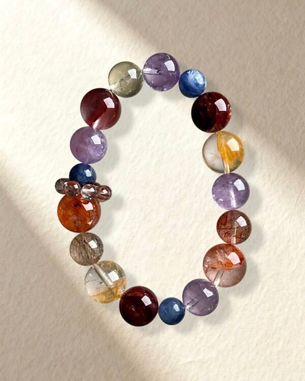 Natural Hematoid Quartz Citrine Kyanite Bracelet