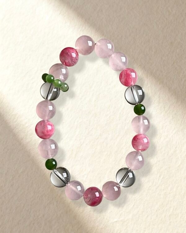 Natural Rose Quartz Clear Quartz Jade Bracelet