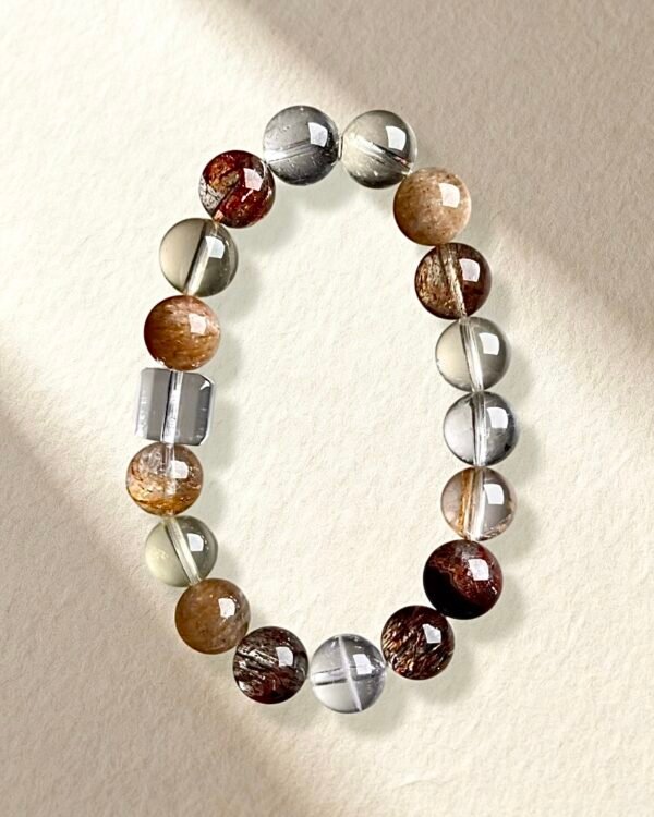 Natural Clear Quartz Cube Citrine Phantom Quartz Bracelet