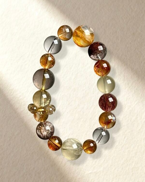 Citrine Clear Quartz Rutilated Quartz Bracelet