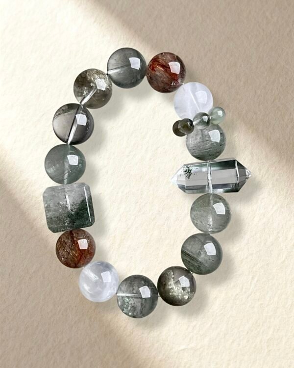 Natural Green Phantom Quartz Bracelet