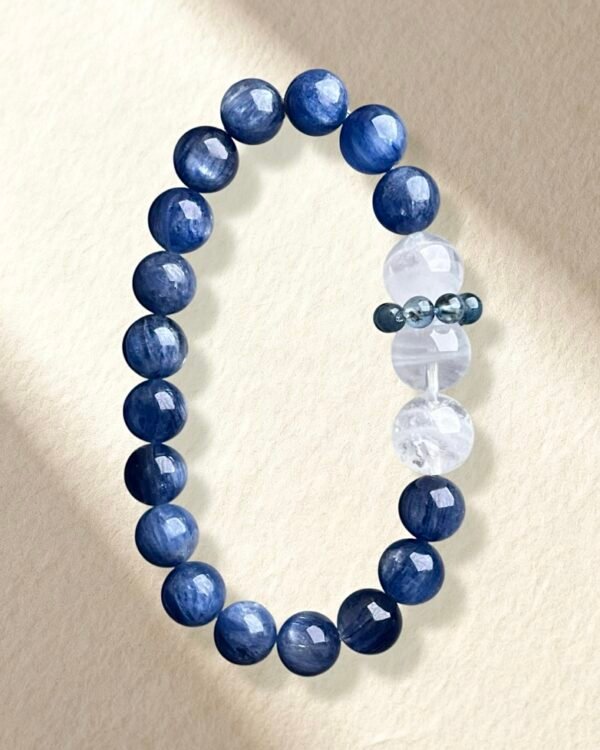 Kyanite White Phantom Quartz Aquamarine Bracelet