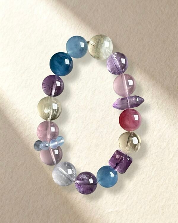 Natural Amethyst Rose Quartz Citrine Aquamarine Bracelet