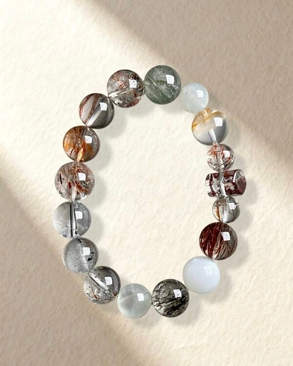 Natural Moonstone Black Gold Super Seven Bracelet