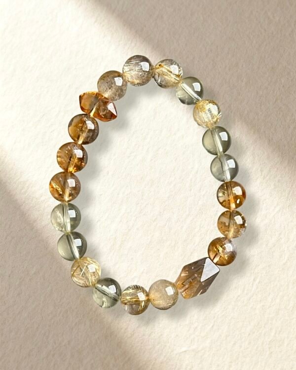 Natural Golden Rutilated Quartz Citrine Bracelet