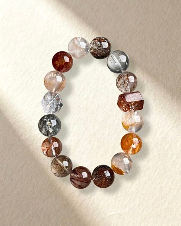 Natural Hematoid Quartz Rutilated Quartz Bracelet