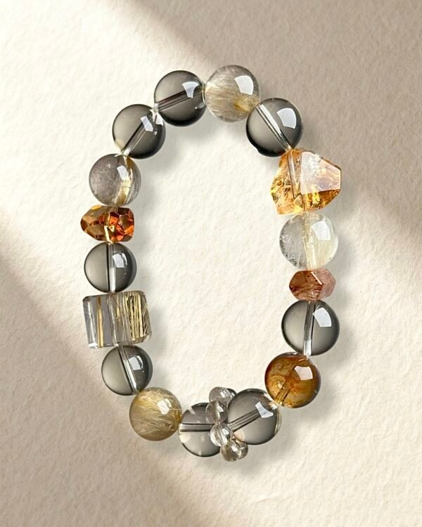 Natural Golden Rutilated Quartz Pure Citrine Bracelet