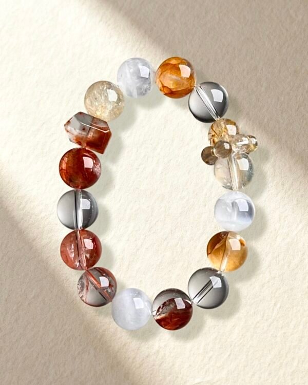 Natural Clear Quartz Golden Rutilated Quartz Bracelet