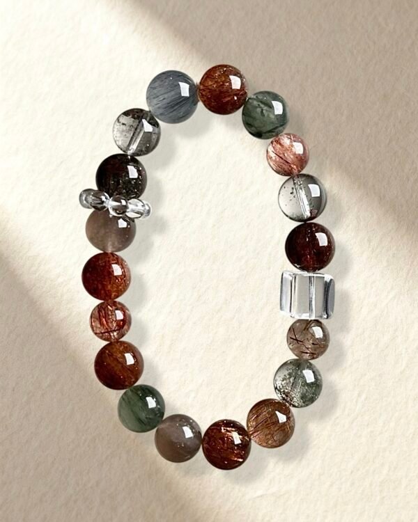 Rutilated Quartz Black Gold Super Seven Bracelet