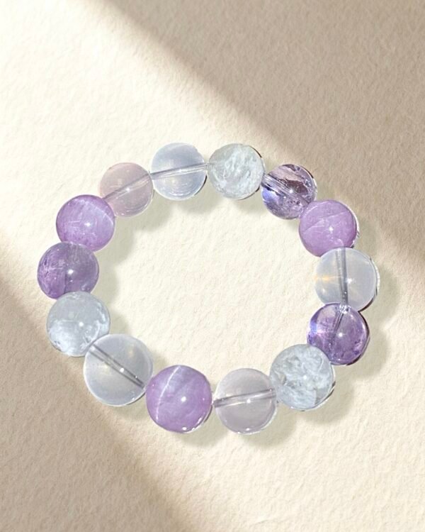 Amethyst Kunzite and Milky Quartz Bracelet