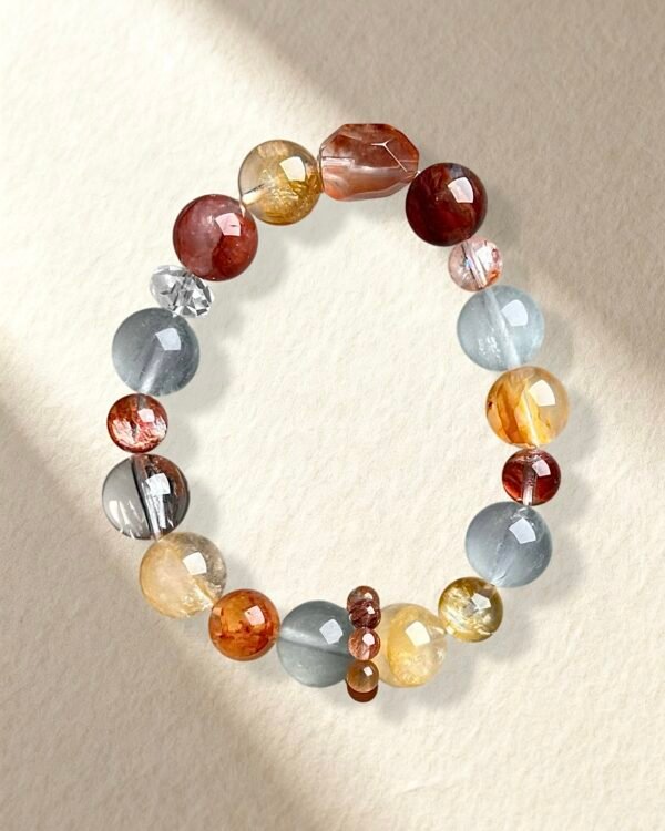 Natural Rutilated Quartz Hematoid Quartz Bracelet