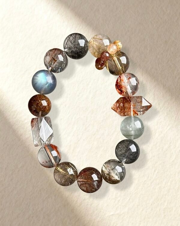 Natural Rutilated Quartz Phantom Quartz Bracelet