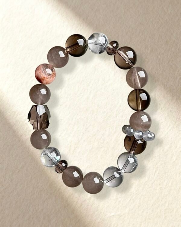 Smoky Quartz White Phantom Quartz Bracelet