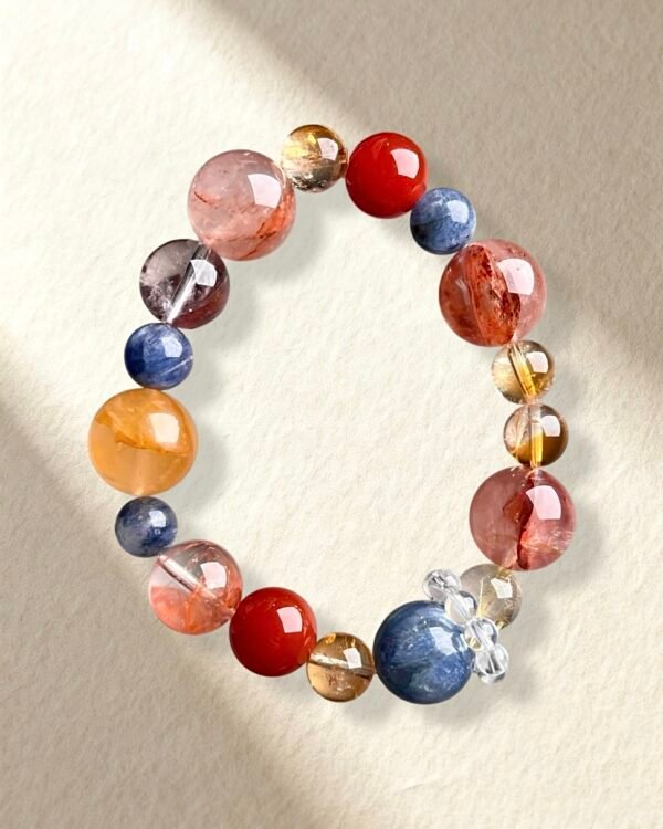Golden Topaz Kyanite Agate Hematoid Quartz Bracelet