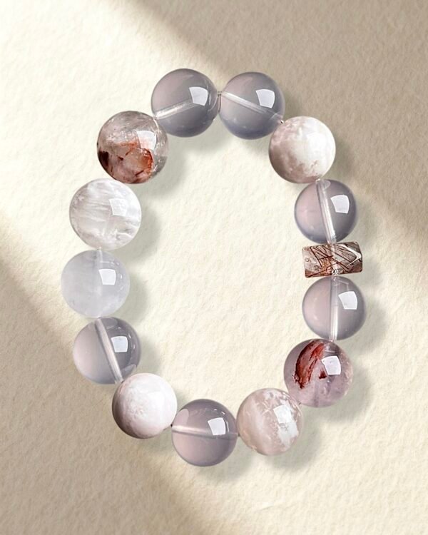 Natural Rose Quartz Snowflake Quartz Bracelet