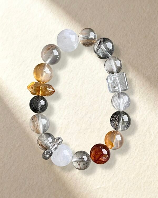 Hematoid Quartz Golden Topaz Rutilated Quartz Bracelet