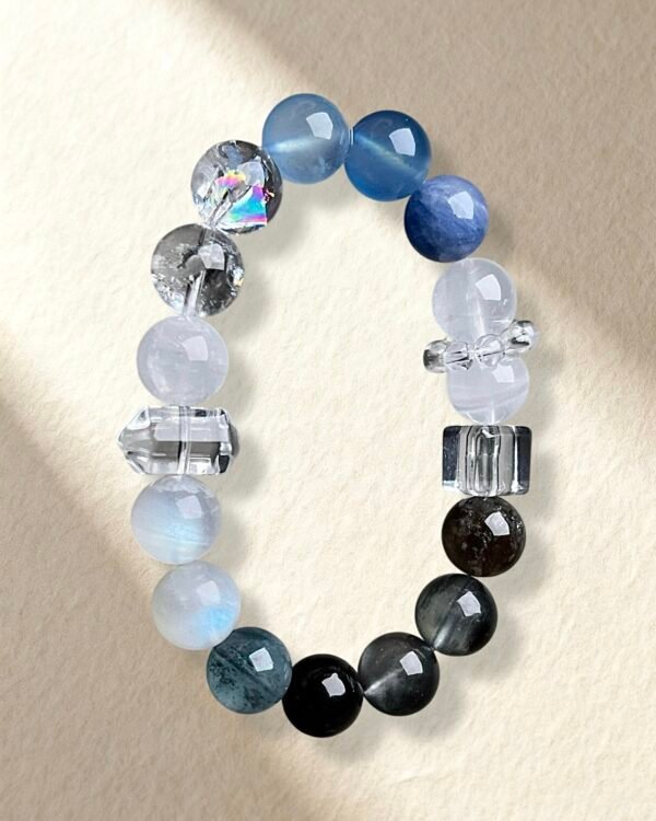 Natural Aquamarine Clear Quartz Bracelet
