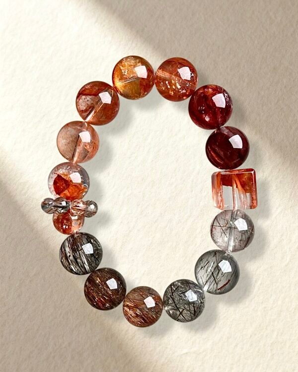 Natural Hematoid Quartz Rutilated Quartz Bracelet