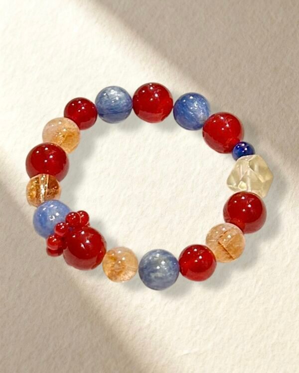 Red Agate and Kyanite Bracelet