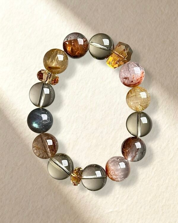 Natural Citrine Golden Rutilated Quartz Bracelet