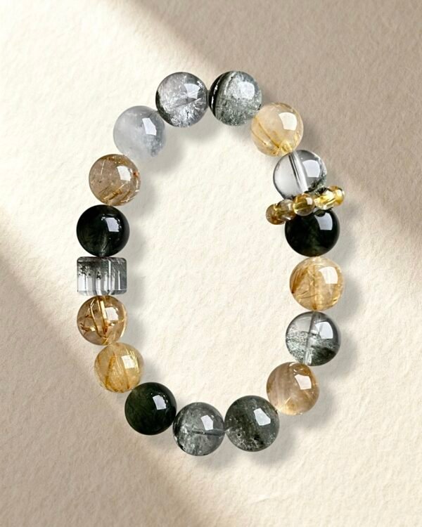Natural Golden Rutilated Quartz Green Rutilated Quartz Bracelet