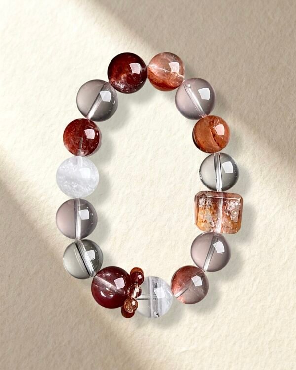 Natural Rose Quartz Hematoid Quartz Bracelet