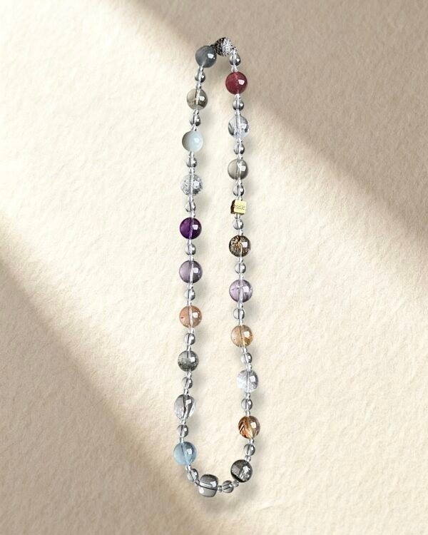 Aquamarine Citrine Amethyst Moonstone Clear Quartz Necklace