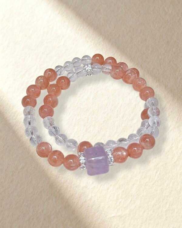 Moonstone and Clear Quartz Bracelet