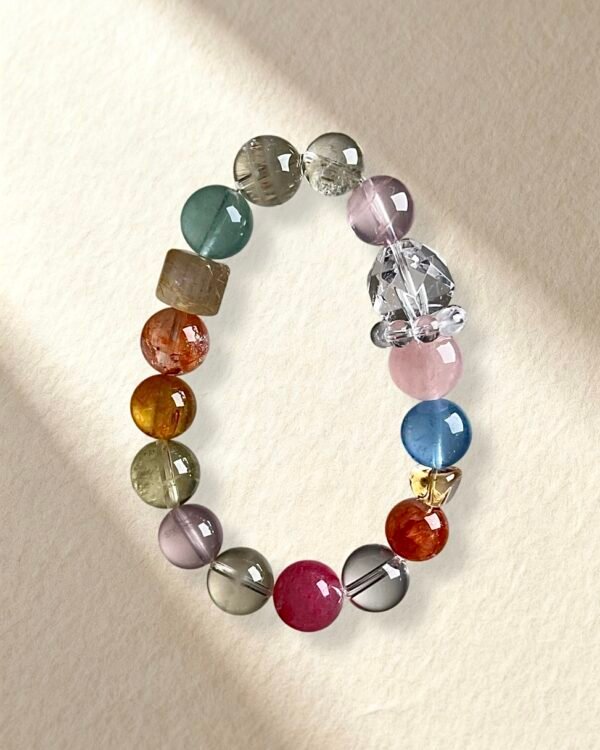 Rainbow Bracelet Citrine Rose Quartz Clear Quartz Bracelet