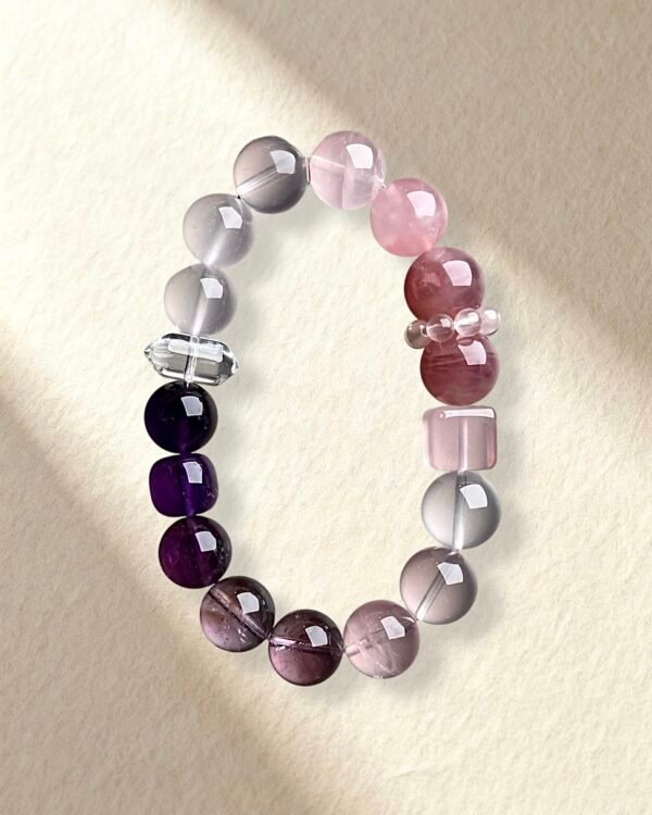 Rose Quartz Amethyst Clear Quartz Bracelet