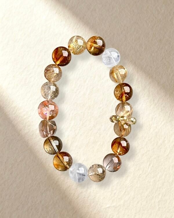 Golden Crystal Bracelet Citrine Golden Rutilated Quartz Bracelet