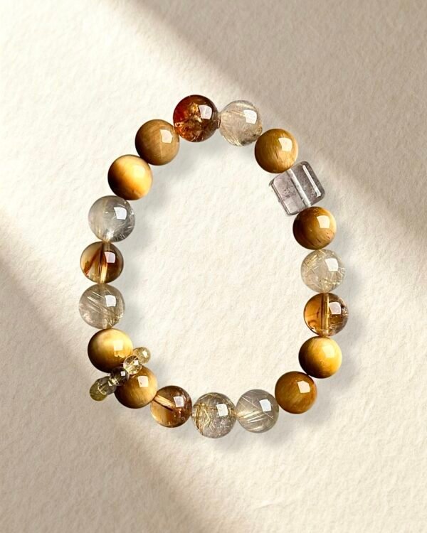 Golden Rutilated Quartz Golden Tiger’s Eye Bracelet