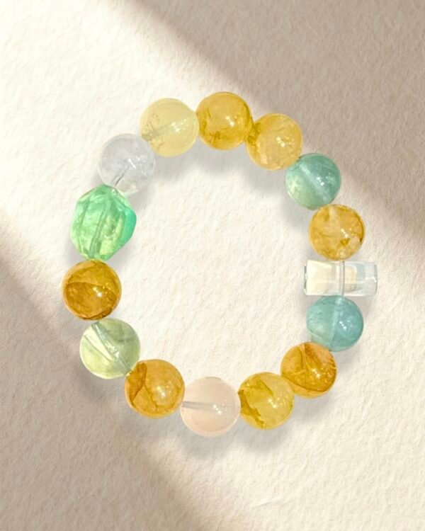 Yellow Hematoid Quartz Green Fluorite Bracelet
