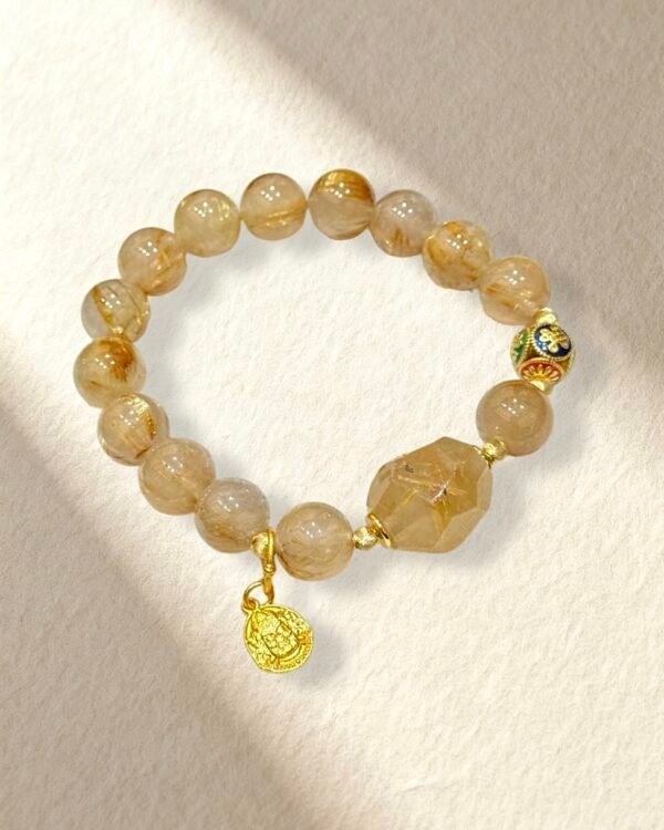 Cream Golden Rutilated Quartz Bracelet