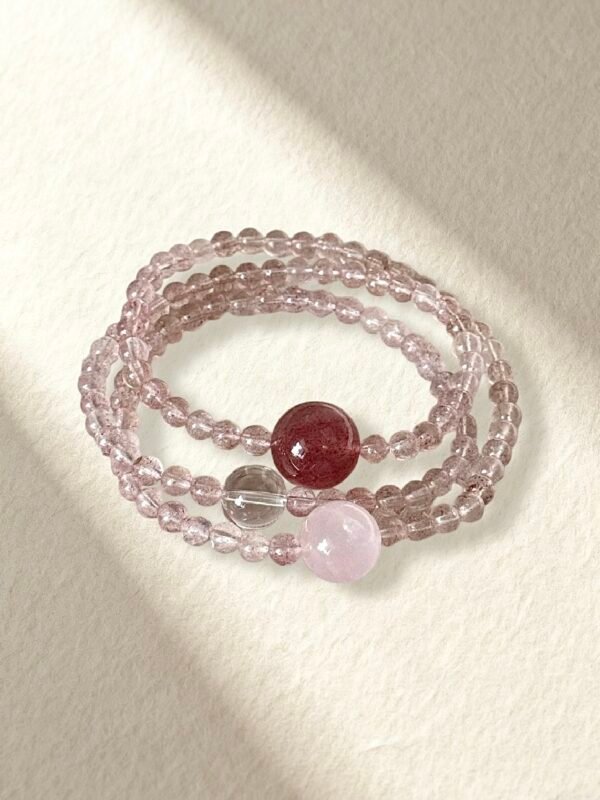 Pink Bracelet Strawberry Quartz Rose Quartz Bracelet