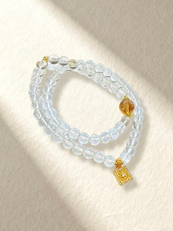 Clear Quartz and Golden Topaz Bracelet