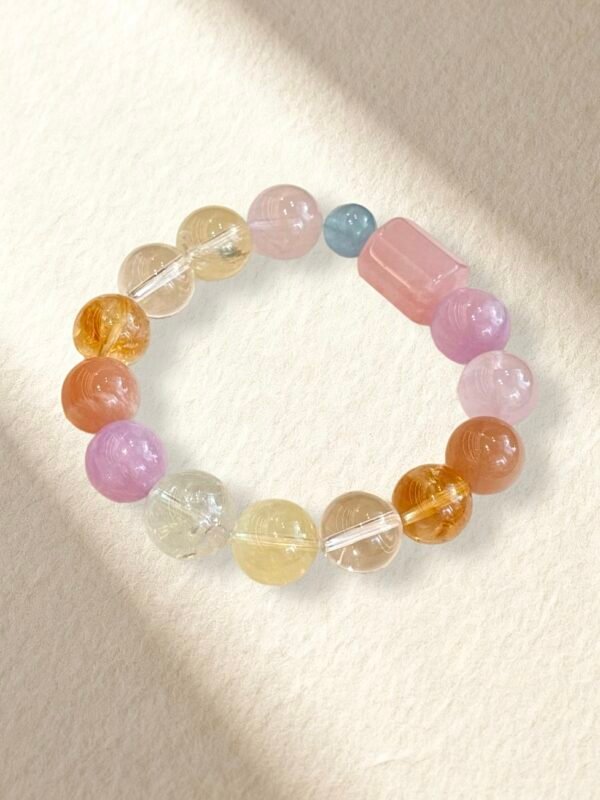Multi-Color Crystal Bracelet Aquamarine Citrine Rose Quartz Bracelet