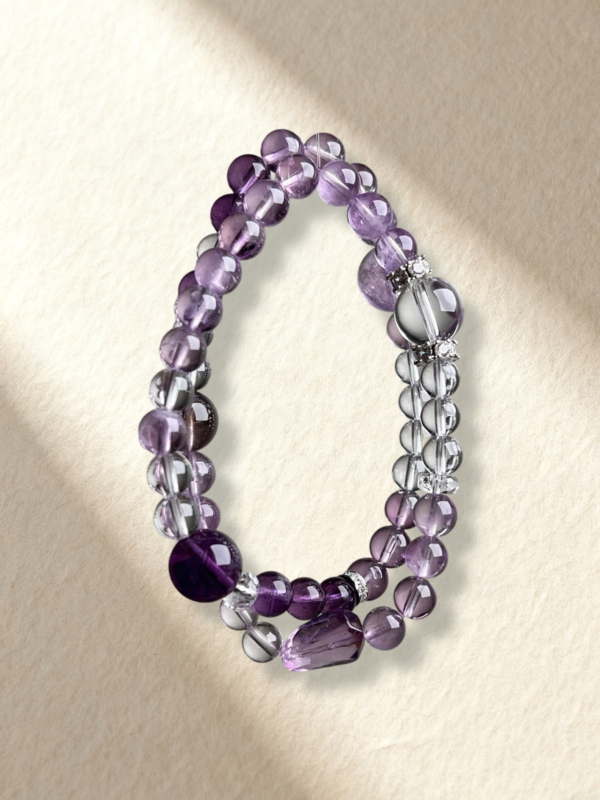 Amethyst and Clear Quartz Bracelet