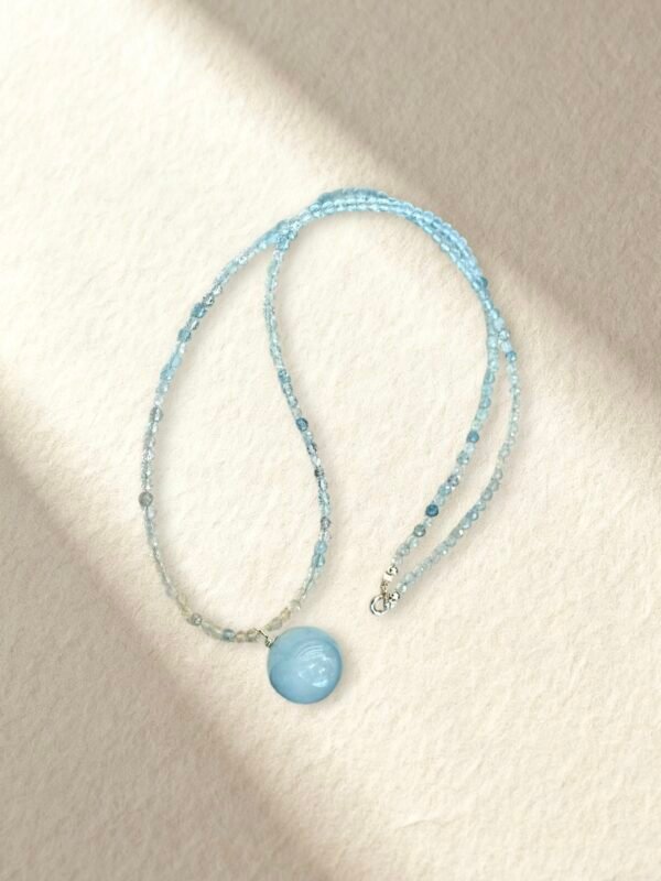 Blue Crystal Necklace Aquamarine Necklace