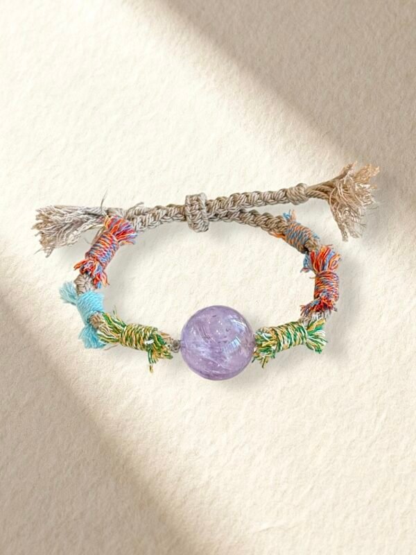 Lavender Amethyst Handwoven Cord Bracelet