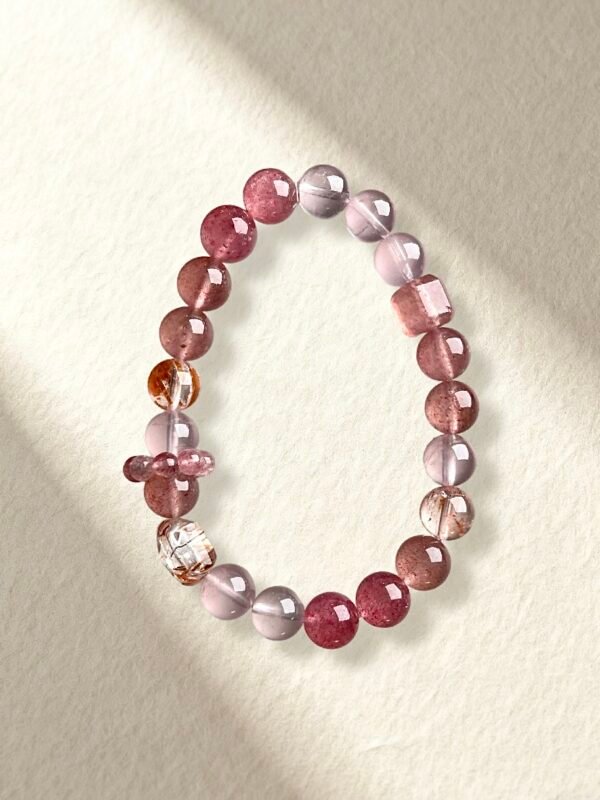 Pink Bracelet Strawberry Quartz Rose Quartz Bracelet