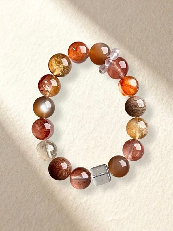 Moonstone Orange Hematoid Quartz Bracelet