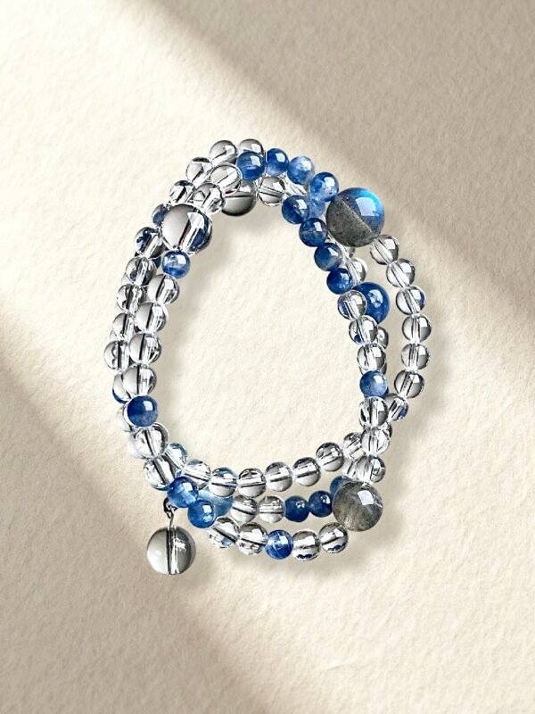 Aquamarine and Clear Quartz Bracelet