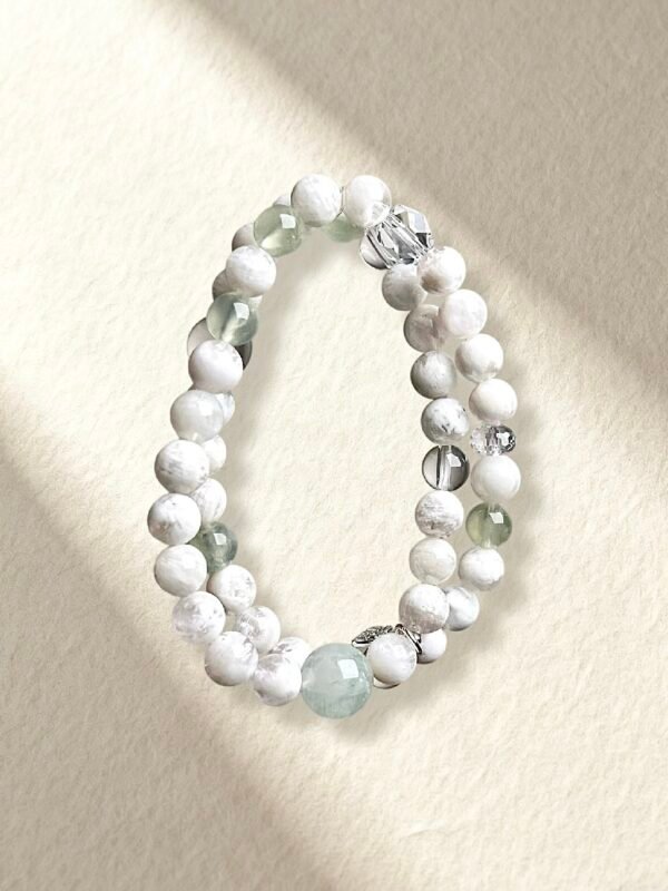 White Snowflake Phantom Quartz Green Phantom Quartz Bracelet