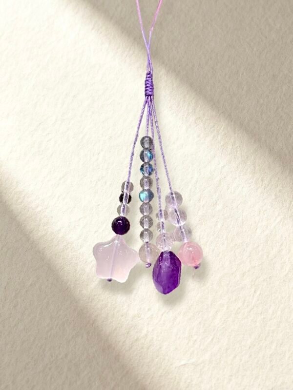 Crystal Phone Charm Amethyst Rose Quartz Cute Phone Pendant