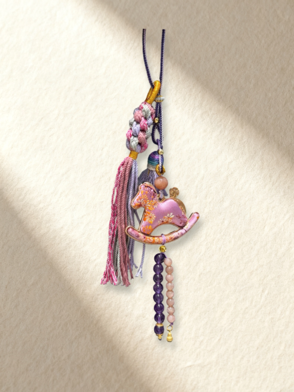 Amethyst and Orange Moonstone Horse Charm Pony Car Pendant