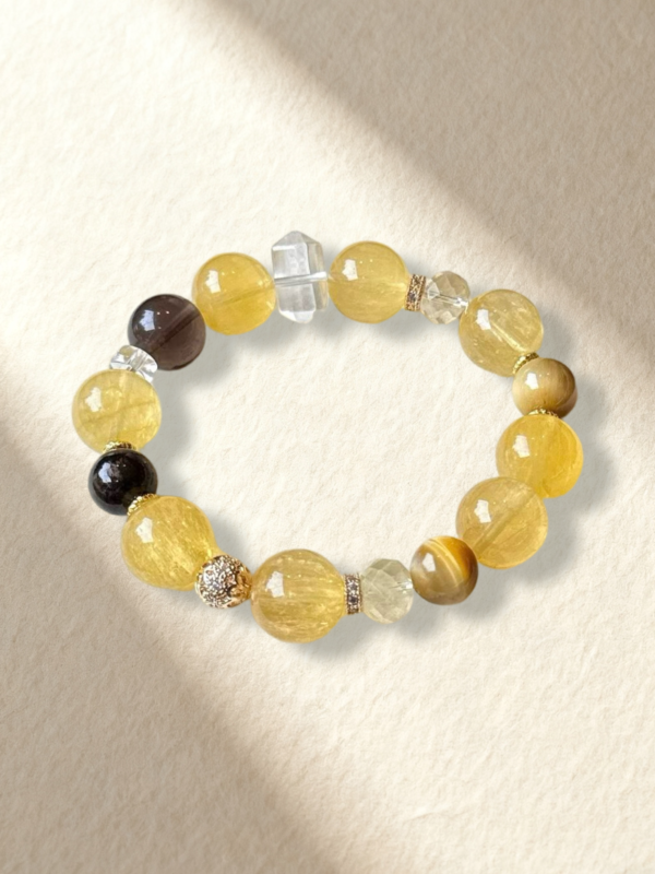 Citrine Yellow Fluorite Tiger’s Eye Bracelet
